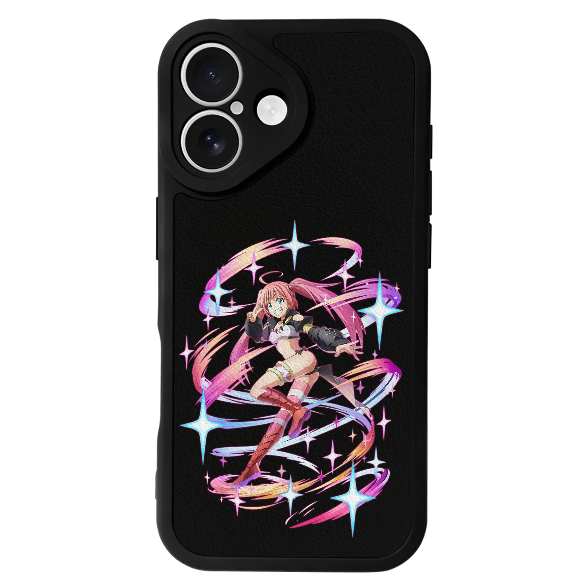 転生したらスライムだった件 グッズ,ミリム・ナーヴァ - IPhone 16シリーズ対応 ・ シリコンスマホケース ・ レザー調 ・ 高精度フィット ・ 耐衝撃 ・ ワイヤレス充電対応 ・ 精密カット